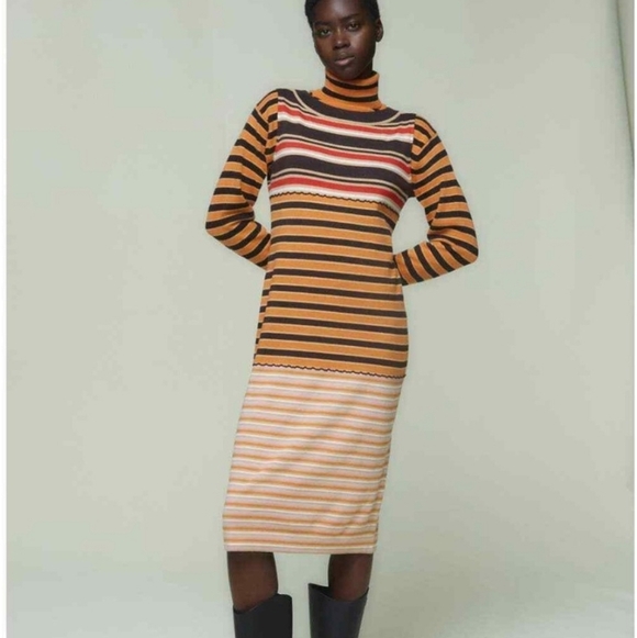 NWT MARNIxUNIQLO MERINO BLEND SLEEVELESS STRIPED KNITTED DRESS - Picture 3 of 5